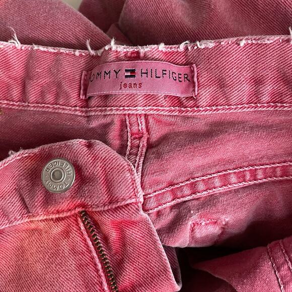 Vintage Y2K Tommy Hilfiger Hipster Straight Leg Jeans Pink Island Punch Womens 4 - Picture 11 of 14